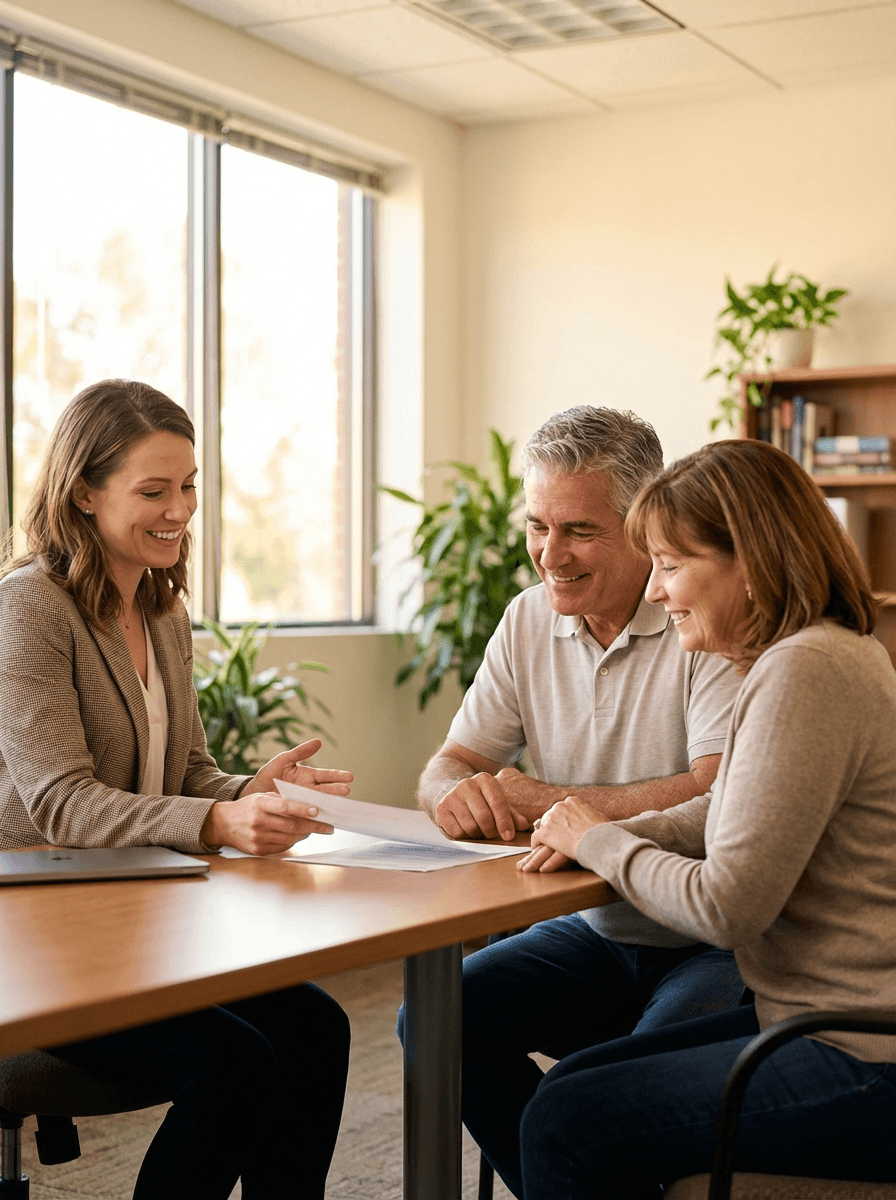Medicare agent helping a couple review their coverage options
